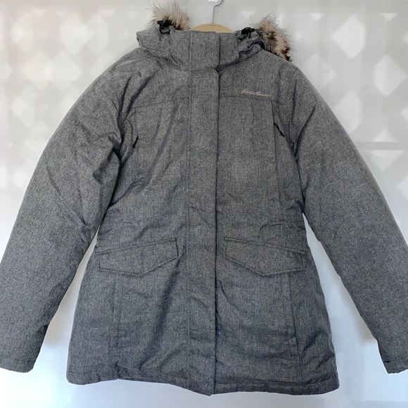 EDDIE BAUER Waterproof Down Winter Coat Grey New - Picture 1 of 7